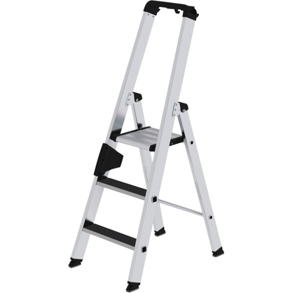 Escabeau 3 marches aluminium.Total H.1340mm avec support clip-marche R13-Leggi tutto