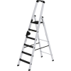 Stufenstehleiter 6 Stufen Alu.Gesamt-H.2050mm m.clip-step R13-Auflage