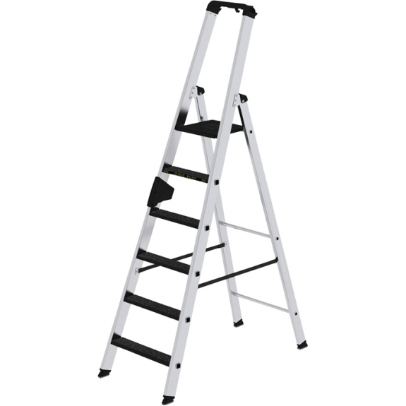 Stufenstehleiter 6 Stufen Alu.Gesamt-H.2050mm m.clip-step R13-Auflage-Beschreibung lesen