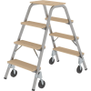 Stahlrohr-Tritt Stufen 4 m.Rl.Pltform-H.970mm beids.begehbar Stahlrohr-Tritt Stufen 4 m.Rl.Pltform-H.970mm beids.begehbar