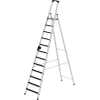 Stufenstehleiter 12 Stufen Alu.Gesamt-H.3450mm m.clip-step Auflage