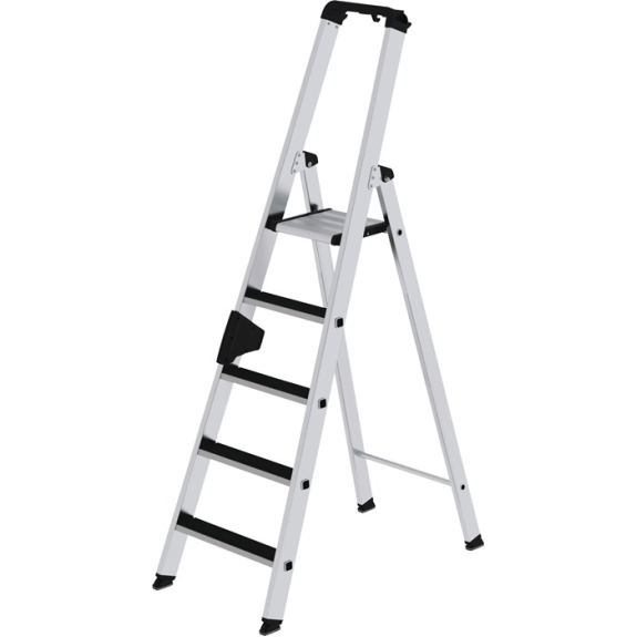 Stufenstehleiter 5 Stufen Alu.Gesamt-H.1810mm m.clip-step Auflage Stufenstehleiter 5 Stufen Alu.Gesamt-H.1810mm m.clip-step Auflage-Beschreibung lesen