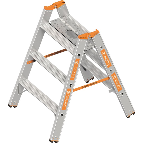 Trittleiter aus Aluminium mit 3 Plattformen H.700 mm-Beschreibung lesen