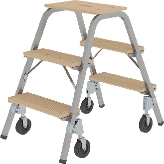 Stahlrohr-Tritt Stufen 3 m.Rl.Pltform-H.730mm beids.begehbar-Beschreibung lesen