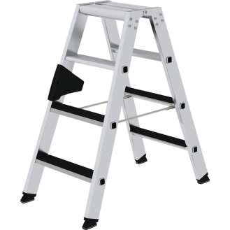 Stufenstehleiter 2x4 Stufen Alu.Gesamt-H.910mm m.clip-step Auflage-Beschreibung lesen