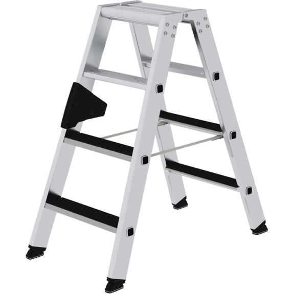 Stufenstehleiter 2x4 Stufen Alu.Gesamt-H.910mm m.clip-step Auflage Stufenstehleiter 2x4 Stufen Alu.Gesamt-H.910mm m.clip-step Auflage-Beschreibung lesen