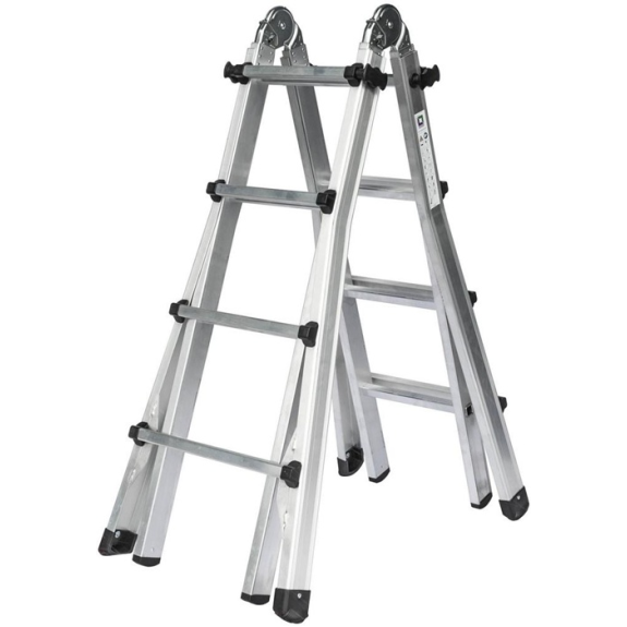 Échelle télescopique en aluminium. 4x4 barreaux charge totale max.-Leer más