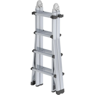 Teleskopleiter Alu.4x4 Sprossen max.Gesamtbelastung 150kg-Beschreibung lesen