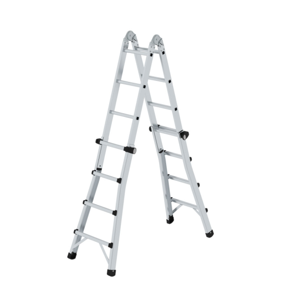 Teleskopleiter Alu.4x4 Sprossen max.Gesamtbelastung 150kg-Beschreibung lesen