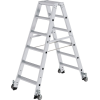 Stufenstehleiter 2x6 Stufen Alu.Gesamt-H.1380mm m.Rl. Stufenstehleiter 2x6 Stufen Alu.Gesamt-H.1380mm m.Rl.