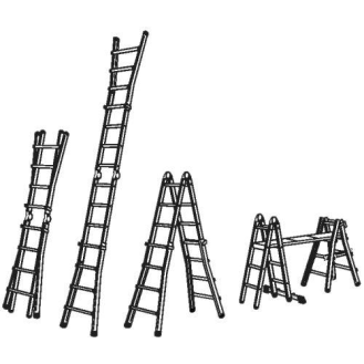 Teleskopleiter Alu.4x6 Sprossen max.Gesamtbelastung 150kg-Beschreibung lesen