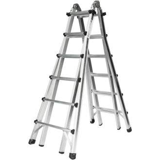 Teleskopleiter Alu.4x6 Sprossen max.Gesamtbelastung 150kg-Beschreibung lesen