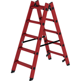 Stufenstehleiter 2x5 Stufen GFK-Beschreibung lesen