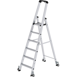Stufenstehleiter 6 Stufen Alu.Gesamt-H.2050mm m.Rl.-Beschreibung lesen