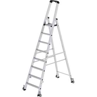 Stufenstehleiter 8 Stufen Alu.Gesamt-H.2510mm m.Rl.-Beschreibung lesen