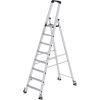 Aluminium-Trittleiter mit 8 Stufen und Schiene