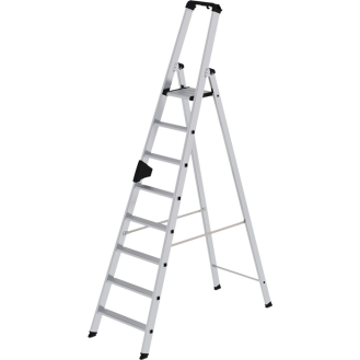 Stufenstehleiter 8 Stufen Alu.Gesamt-H.2510mm m.ergo-pad-Griffzone-Beschreibung lesen
