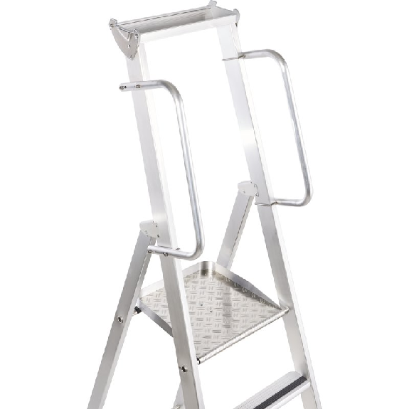 Stufenstehleiter 6 Stufen Alu.Gesamt-H.2750mm o.Rl.-Beschreibung lesen