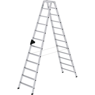 Stufenstehleiter 2x12 Stufen Alu.Gesamt-H.2790mm-Beschreibung lesen