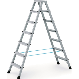 Stufenstehleiter 2x5 Stufen Alu.elox.Gesamt-H.1360mm Stufen genietet-Beschreibung lesen