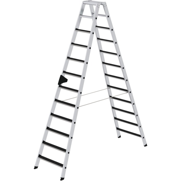 Stufenstehleiter 2x12 Stufen Alu.Gesamt-H.2790mm m.clip-step R13 Auflage Stufenstehleiter 2x12 Stufen Alu.Gesamt-H.2790mm m.clip-step R13 Auflage-Beschreibung lesen