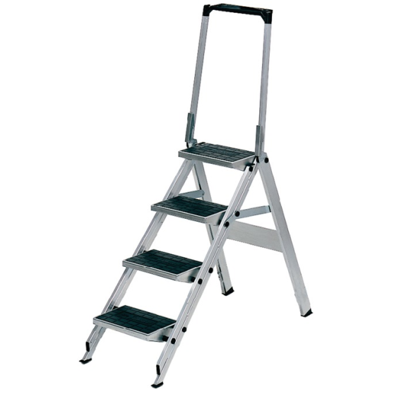 Escalier de sécurité 3 marches en aluminium avec revêtement antidérapant-Leer más