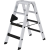 Stufenstehleiter 2x4 Stufen Alu.Gesamt-H.910mm m.clip-step R13-Auflage