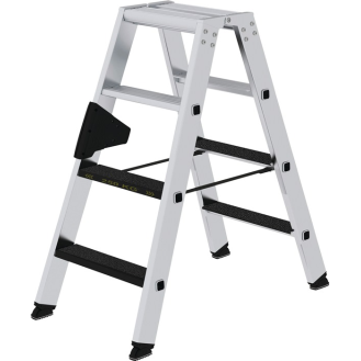 Stufenstehleiter 2x4 Stufen Alu.Gesamt-H.910mm m.clip-step R13-Auflage-Beschreibung lesen