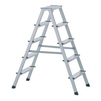 Stufenstehleiter 2x7 Stufen Alu.elox.Gesamt-H.1660mm-Beschreibung lesen