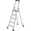 Aluminium-Stehleiter mit 5 Stufen und Schiene