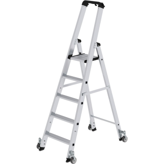 Stufenstehleiter 5 Stufen Alu.Gesamt-H.1810mm m.Rl.-Beschreibung lesen