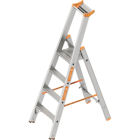 Stufenstehleiter TOPIC Stufen 4 Alu.Gesamt-H.1700mm Stufenstehleiter TOPIC Stufen 4 Alu.Gesamt-H.1700mm-Beschreibung lesen