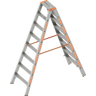 Stufenstehleiter TOPIC 2x8 Stufen Alu.Gesamt-H.2000mm-Beschreibung lesen