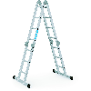 Vielzweckleiter Multitec M Alu.Sprossen 2x3+2x4 gekl.H1220xB800xT260mm Holzbelag