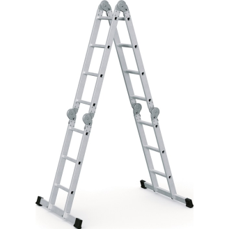 Vielzweckleiter Multitec M Alu.Sprossen 2x3+2x4 gekl.H1220xB800xT260mm Holzbelag-Beschreibung lesen
