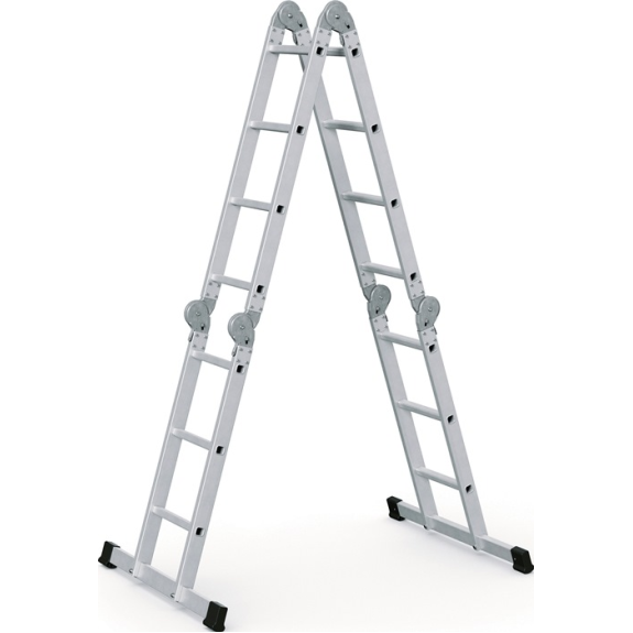 Vielzweckleiter Multitec M Alu.Sprossen 2x3+2x4 gekl.H1220xB800xT260mm Holzbelag Vielzweckleiter Multitec M Alu.Sprossen 2x3+2x4 gekl.H1220xB800xT260mm Holzbelag-Beschreibung lesen