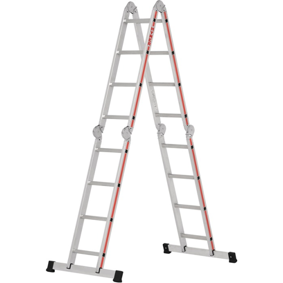 Vielzweckleiter Alu.Sprossen 4x3 geklappt H900xB700xT300mm Vielzweckleiter Alu.Sprossen 4x3 geklappt H900xB700xT300mm-Beschreibung lesen