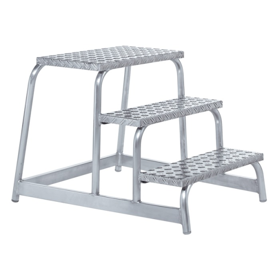 Arbeitspodest Alu.Stufen 3 eins.begehbar H.600mm Riffelblech-Beschreibung lesen