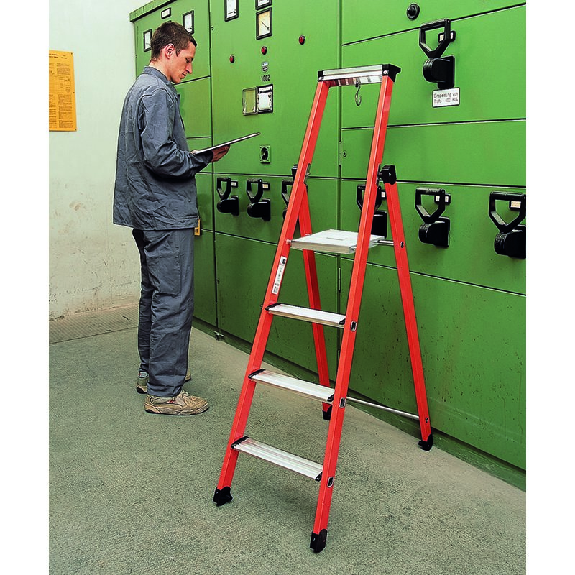 Stufenstehleiter 7 Stufen GFK Gesamt-H.2400mm Kunststoff-Ablageschale Stufenstehleiter 7 Stufen GFK Gesamt-H.2400mm Kunststoff-Ablageschale-Beschreibung lesen