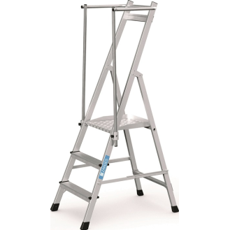Pltformleiter 3 Stufen Alu.Pltform L400xB400mm m.klappbarem Handlauf-Beschreibung lesen