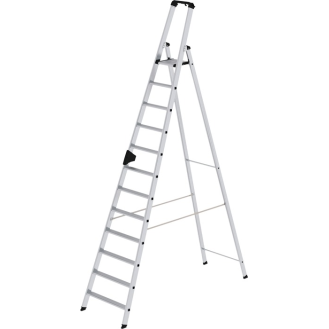 Stufenstehleiter 12 Stufen Alu.Gesamt-H.3450mm m.ergo-pad-Griffzone-Beschreibung lesen