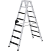 Stufenstehleiter 2x8 Stufen Alu.Gesamt-H.1850mm m.clip-step R13-Auflage Stufenstehleiter 2x8 Stufen Alu.Gesamt-H.1850mm m.clip-step R13-Auflage