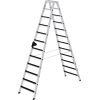 Stufenstehleiter 2x12 Stufen Alu.Gesamt-H.2790mm m.clip-step Auflage