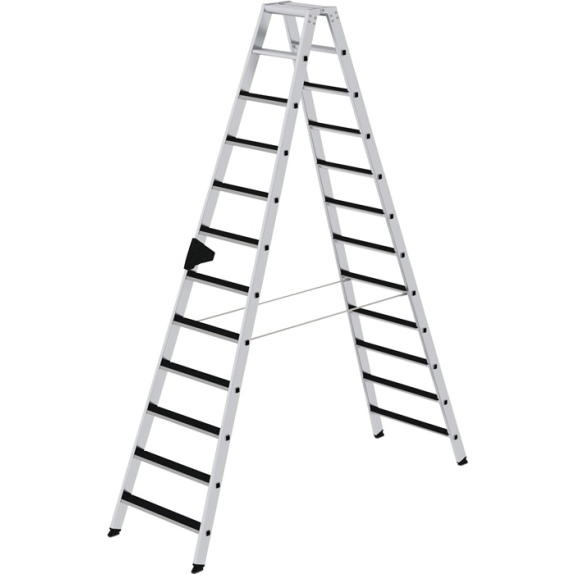 Stufenstehleiter 2x12 Stufen Alu.Gesamt-H.2790mm m.clip-step Auflage-Beschreibung lesen