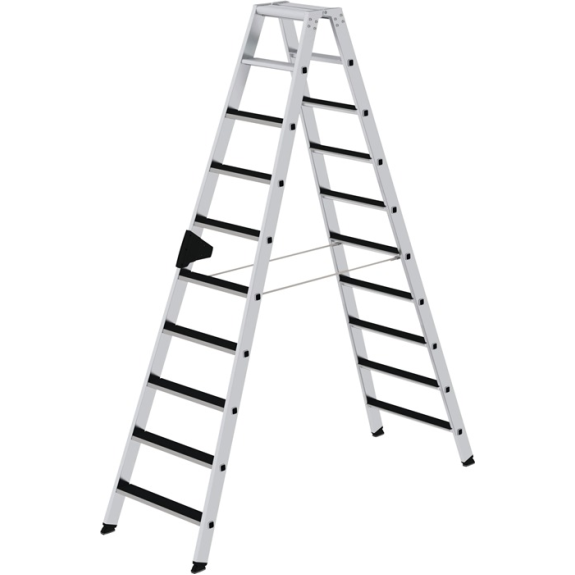 Stufenstehleiter 2x10 Stufen Alu.Gesamt-H.2320mm m.clip-step Auflage-Beschreibung lesen