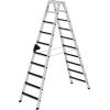 Stufenstehleiter 2x10 Stufen Alu.Gesamt-H.2320mm m.clip-step Auflage