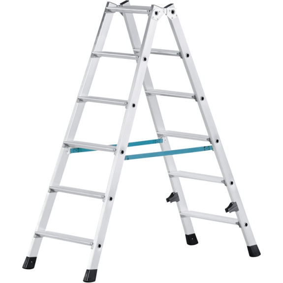Stufenstehleiter 2x6 Stufen Alu. Stufenstehleiter 2x6 Stufen Alu.-Beschreibung lesen