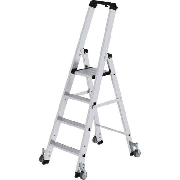 Escabeau 4 marches en aluminium hauteur totale 1580mm avec rail.-Leggi tutto