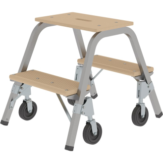 Stahlrohr-Tritt Stufen 2 m.Rl.Pltform-H.490mm beids.begehbar-Beschreibung lesen