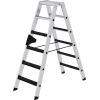 Stufenstehleiter 2x6 Stufen Alu.Gesamt-H.1380mm m.clip-step R13-Auflage